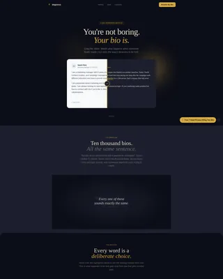 Magnetic Bio Landing Page Template for Job Seekers