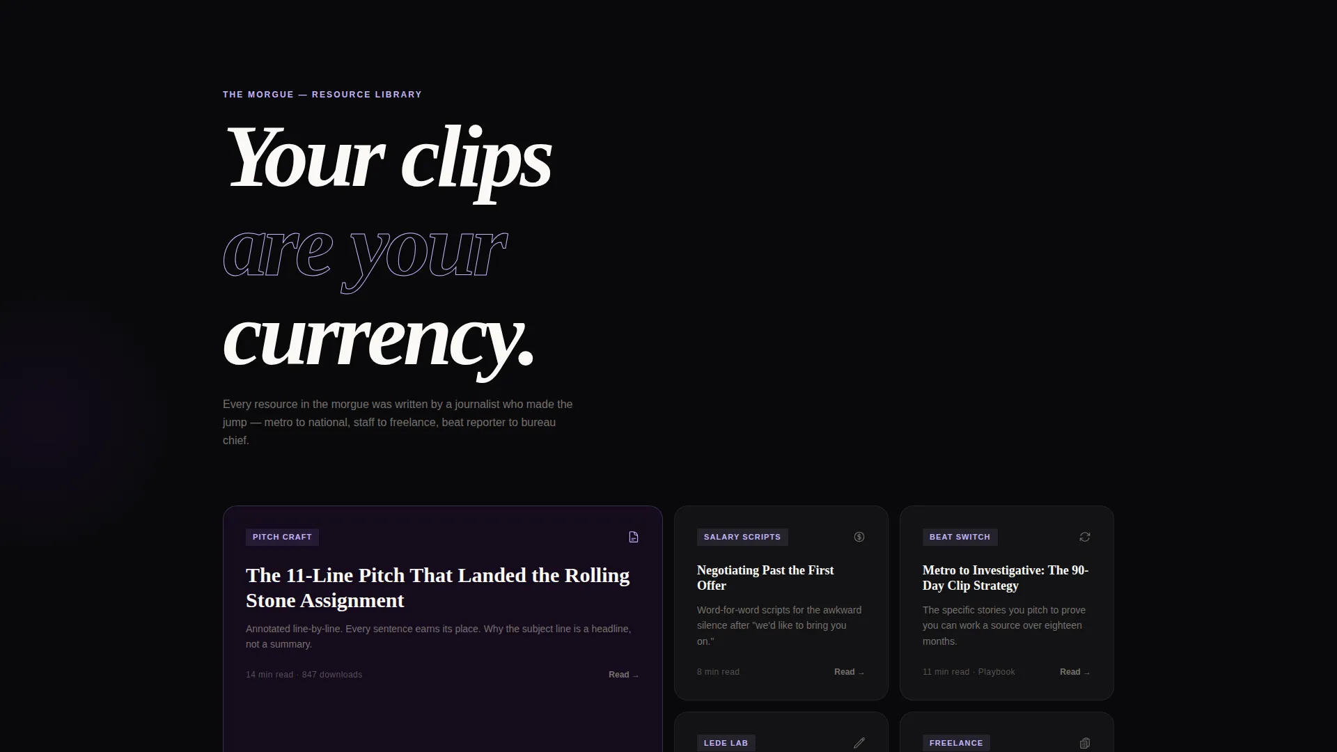 Journalist Career Blog Landing Page Template
