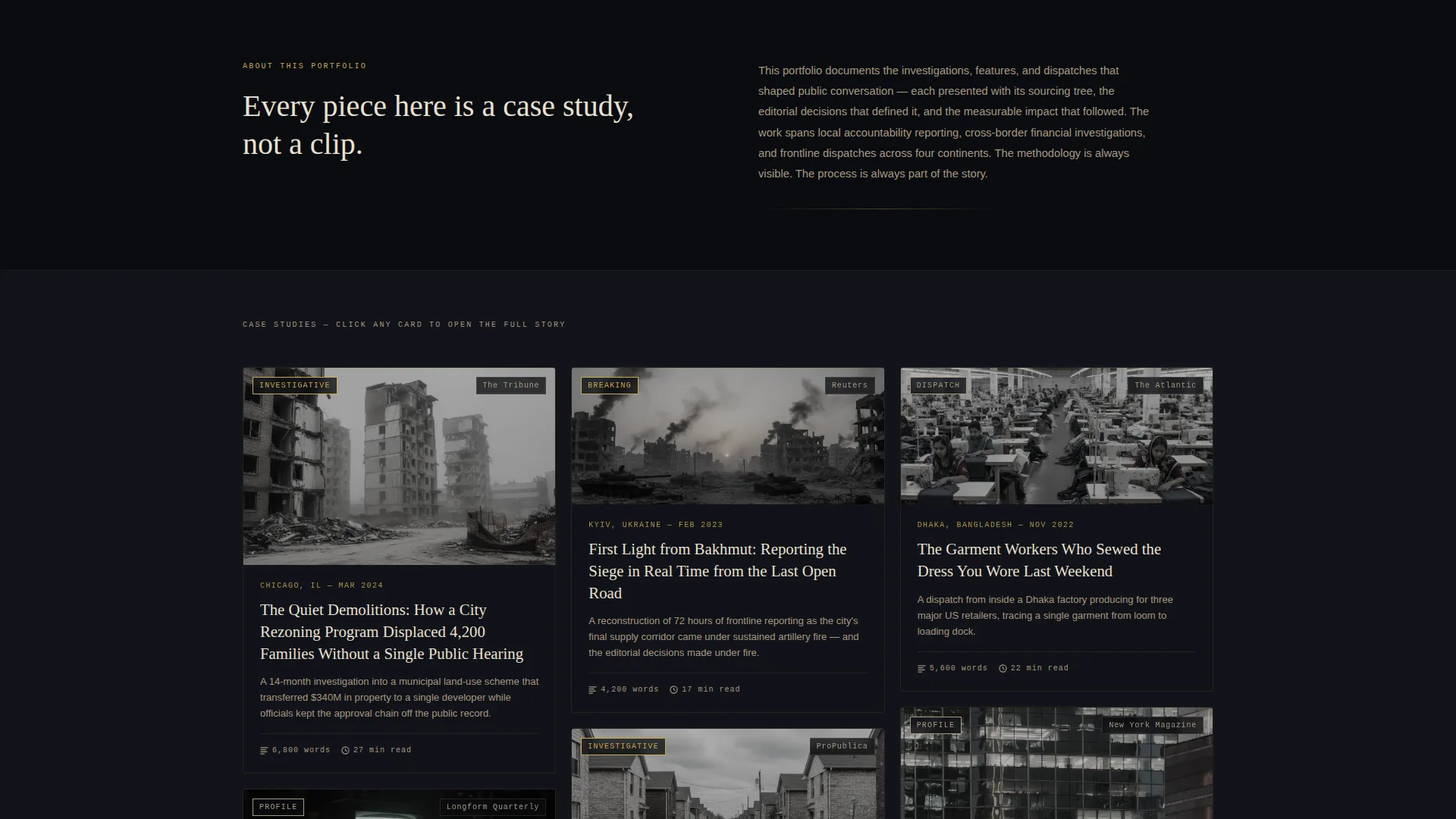 Journalist Portfolio Portfolio Website Template