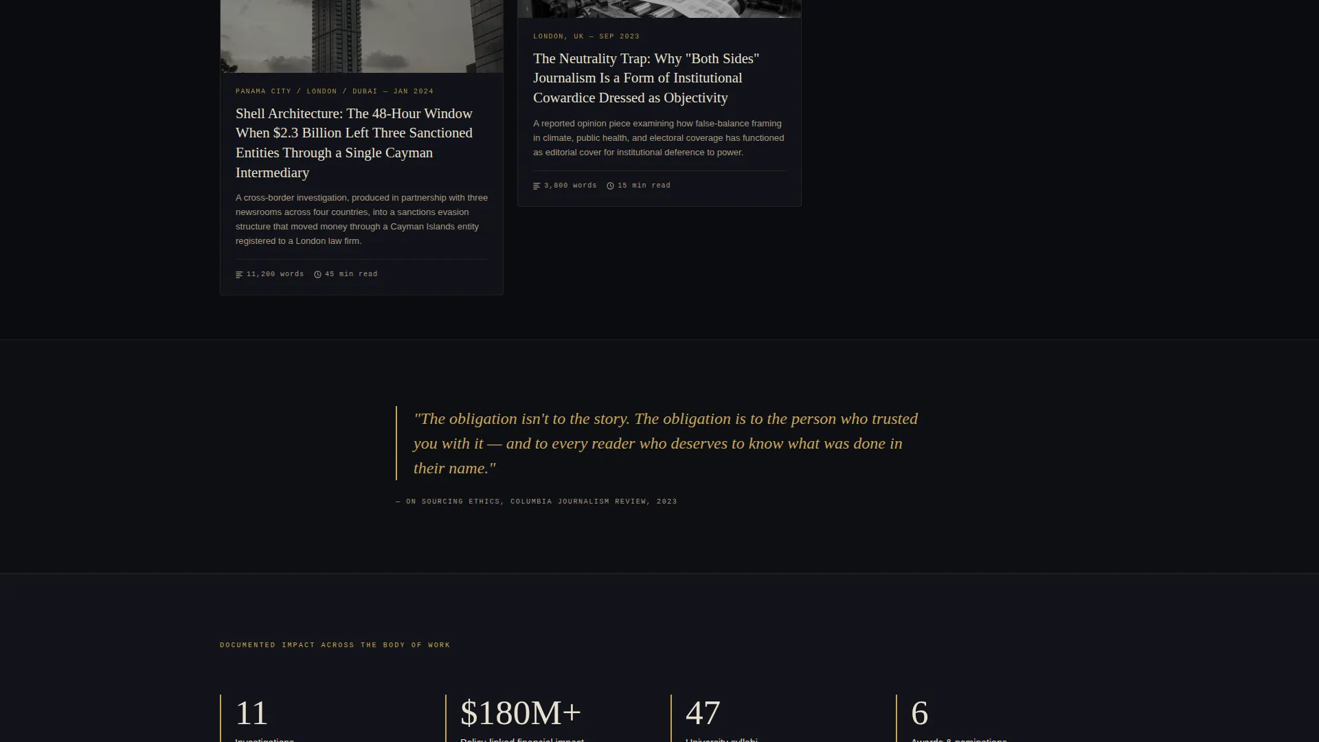 Journalist Portfolio Portfolio Website Template