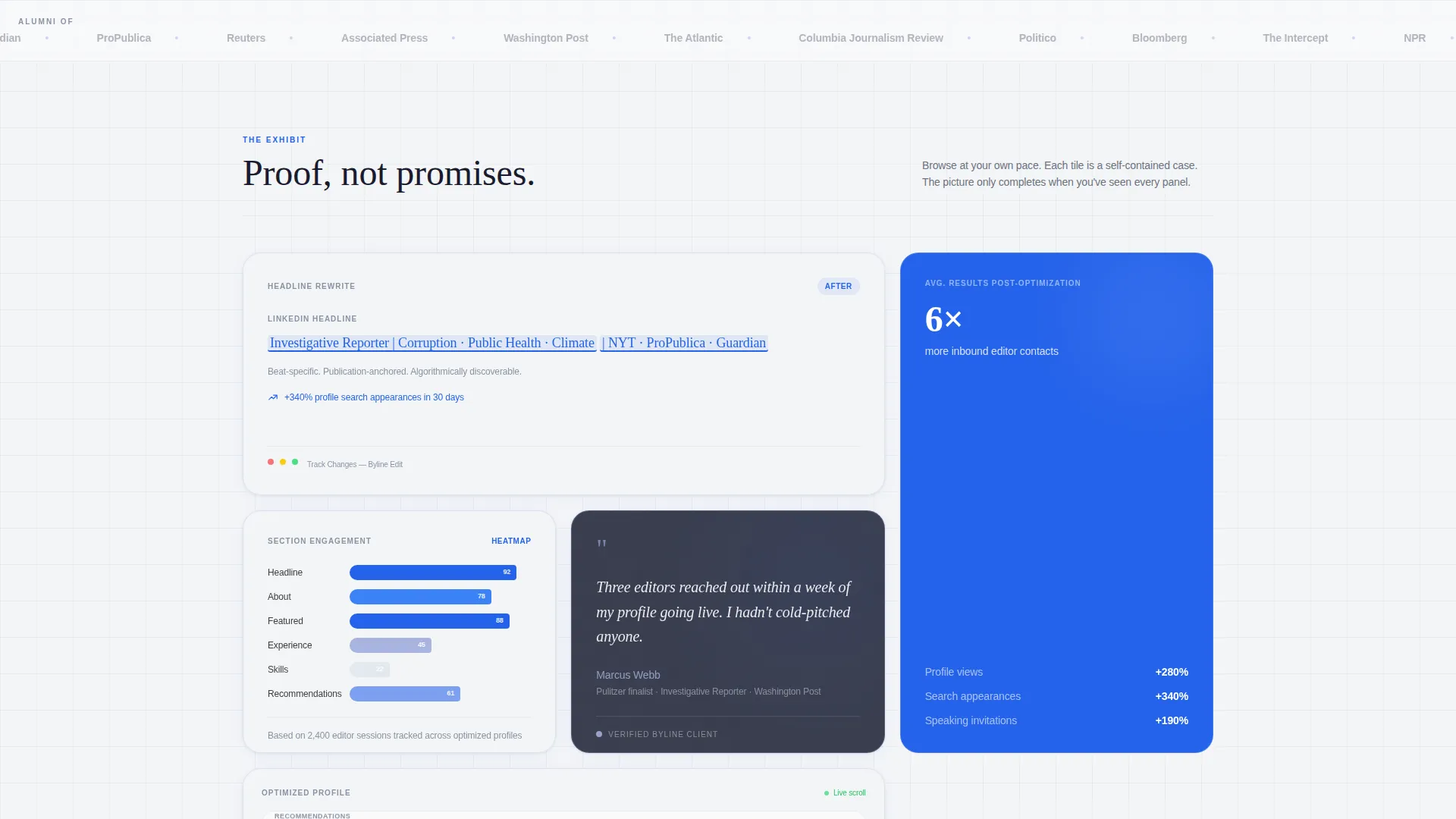 Journalist LinkedIn Optimization Landing Page Template