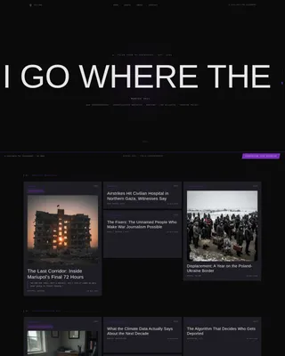 Bold Brutalist Journalist Portfolio Landing Page