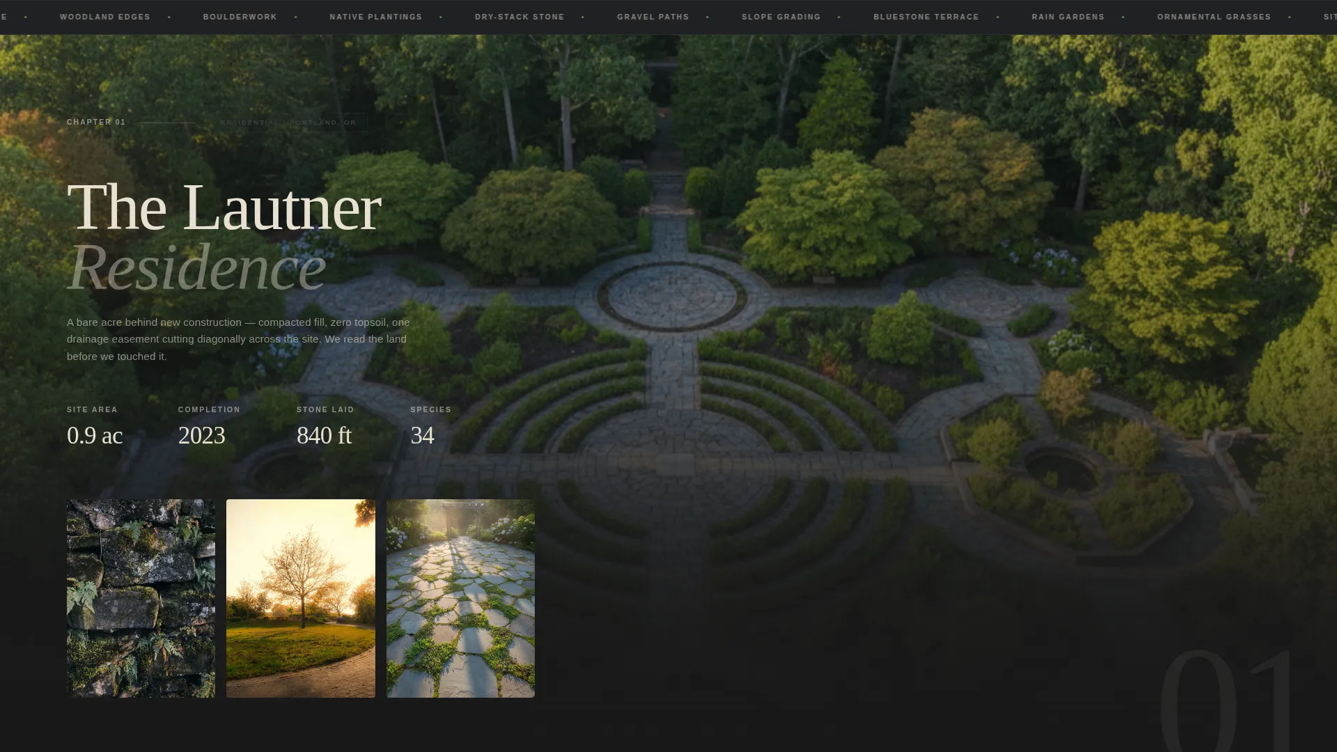 Immersive Landscape Designer Portfolio Landing Page