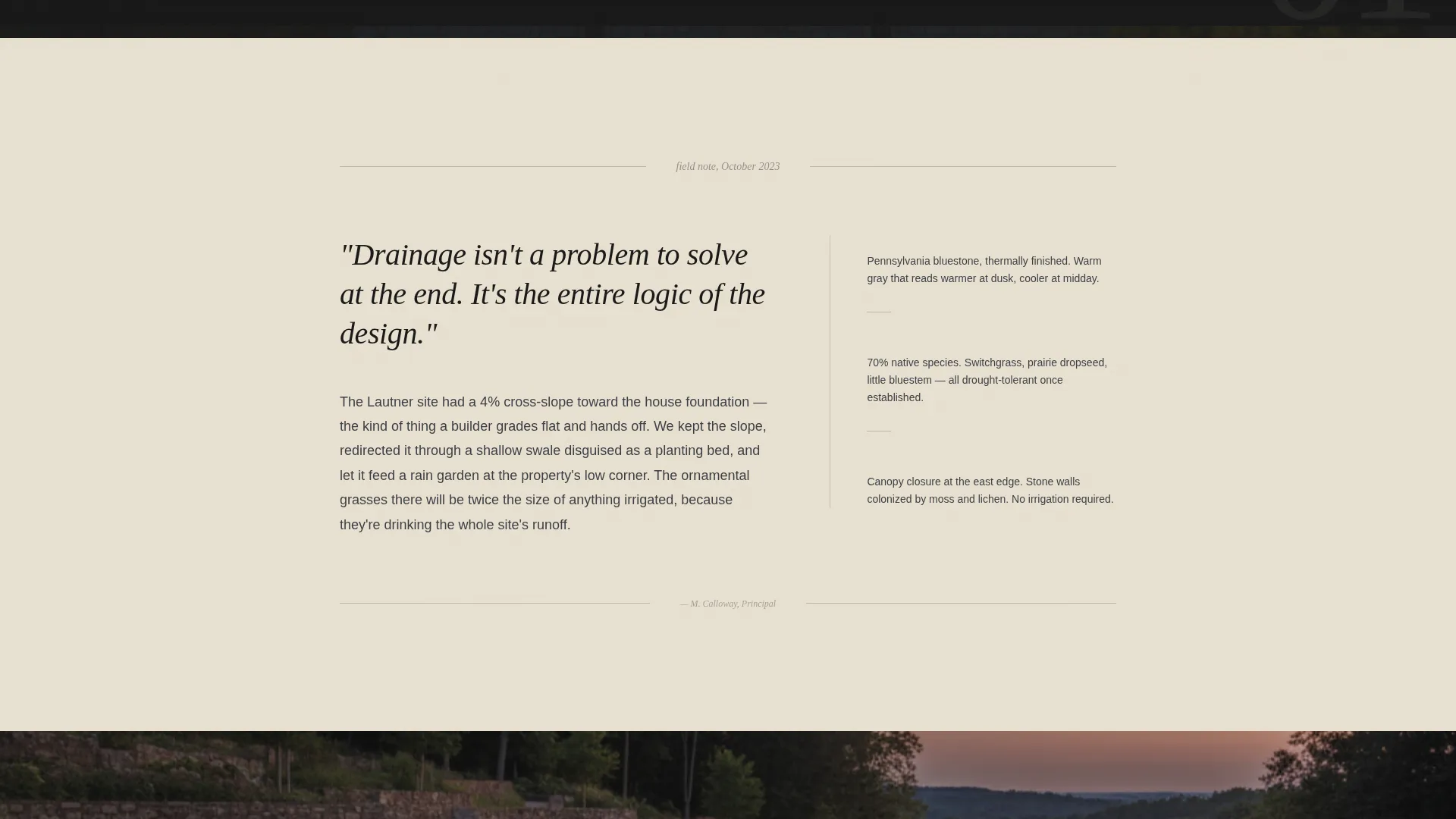 Immersive Landscape Designer Portfolio Landing Page