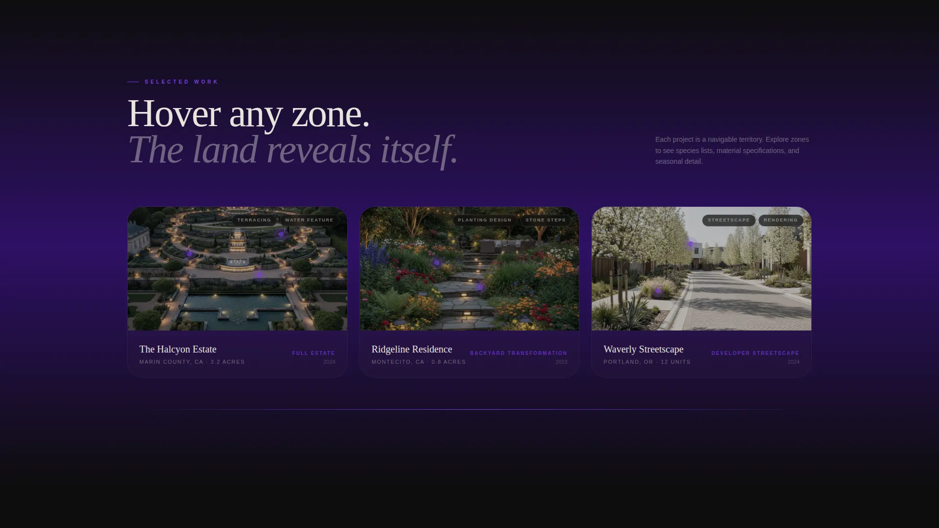 Immersive Landscape Designer Landing Page Template