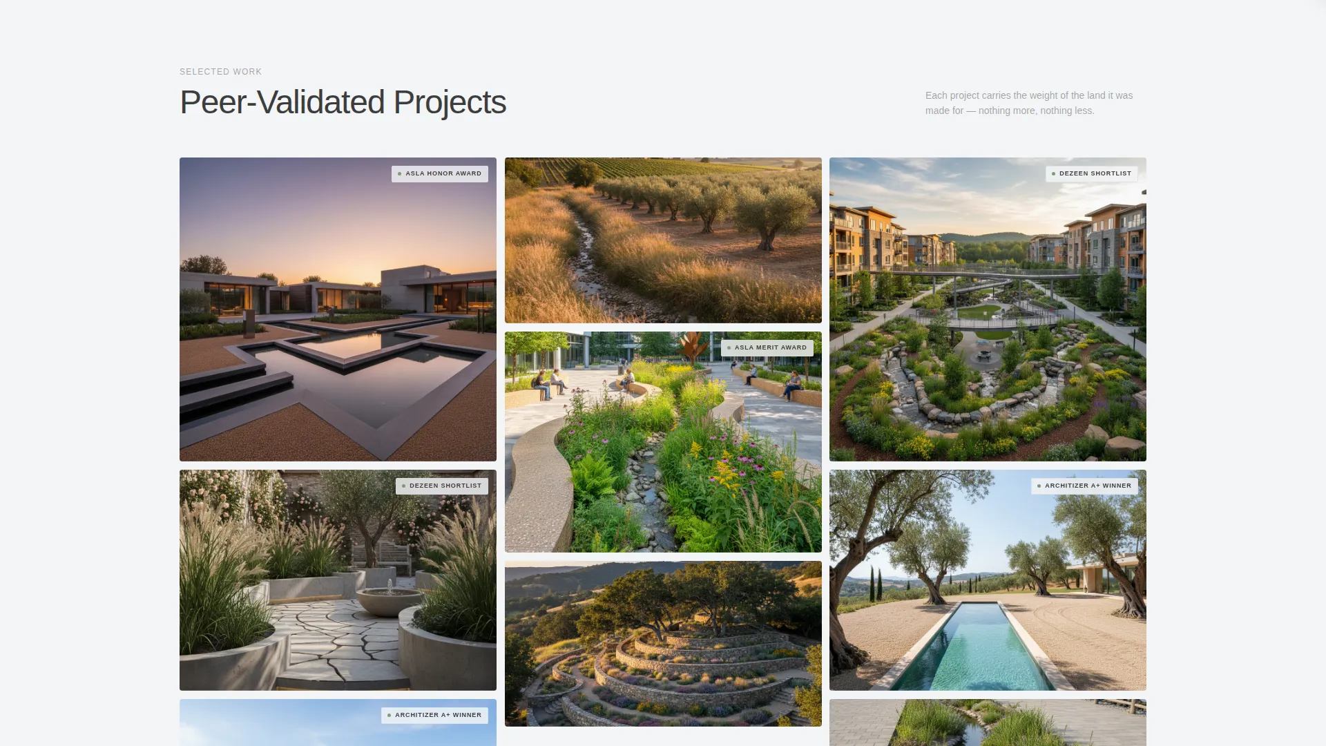 Minimalist Landscape Designer Portfolio Landing Page