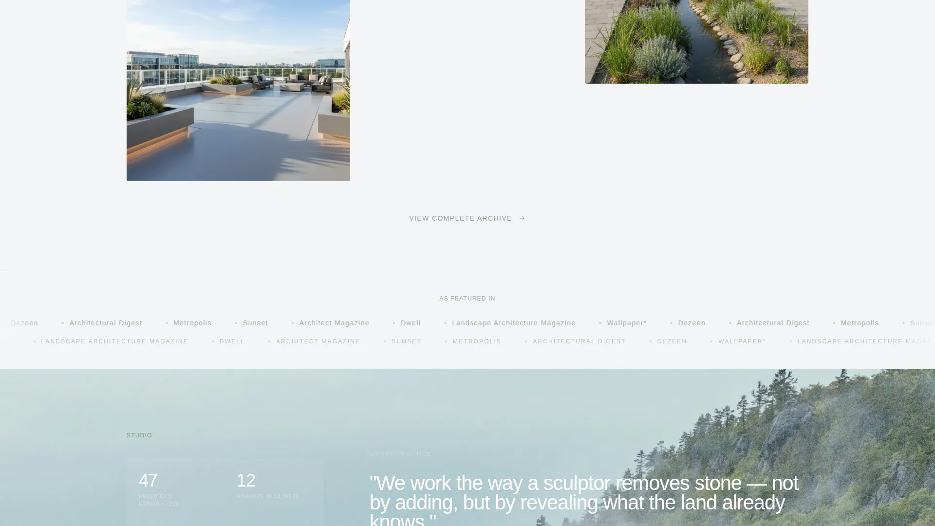 Minimalist Landscape Designer Portfolio Landing Page
