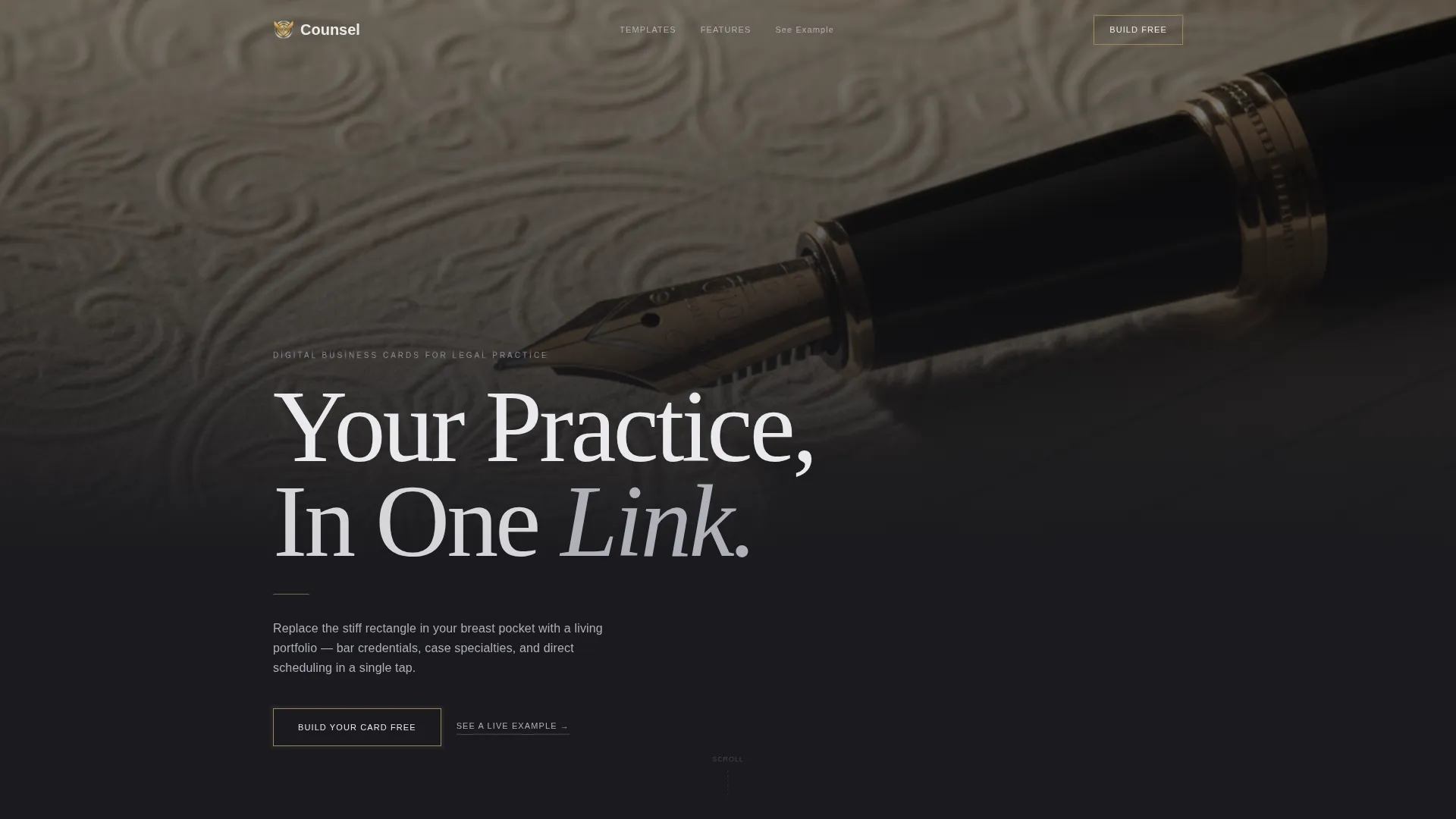 Lawyer Digital Business Card Landing Page Template