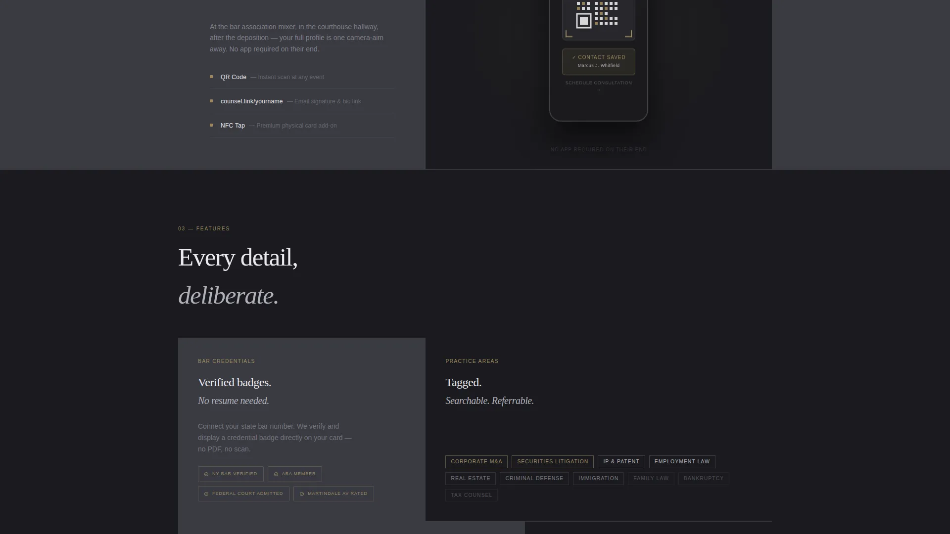 Lawyer Digital Business Card Landing Page Template