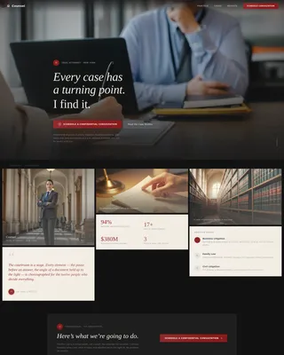 Cinematic Lawyer Personal Brand Landing Page