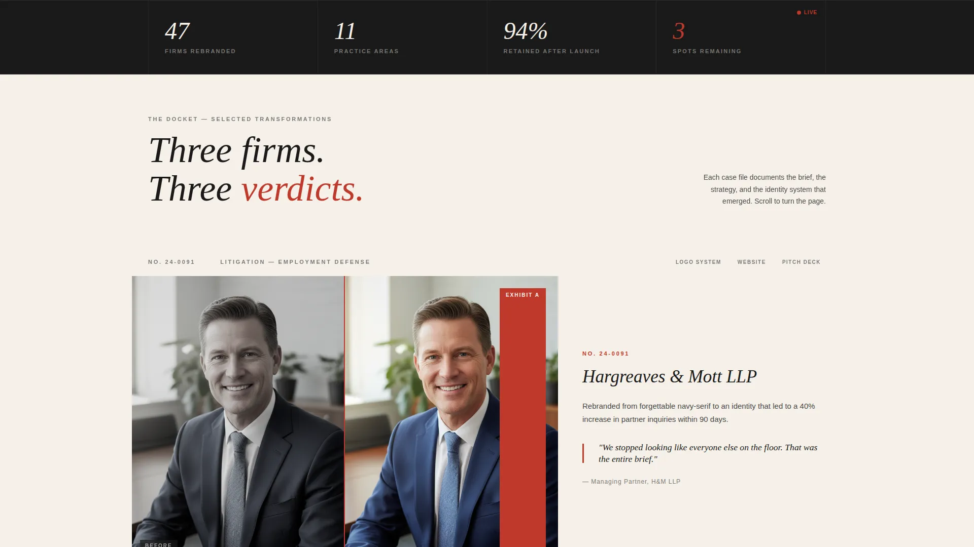 Legal Branding Agency Landing Page Template