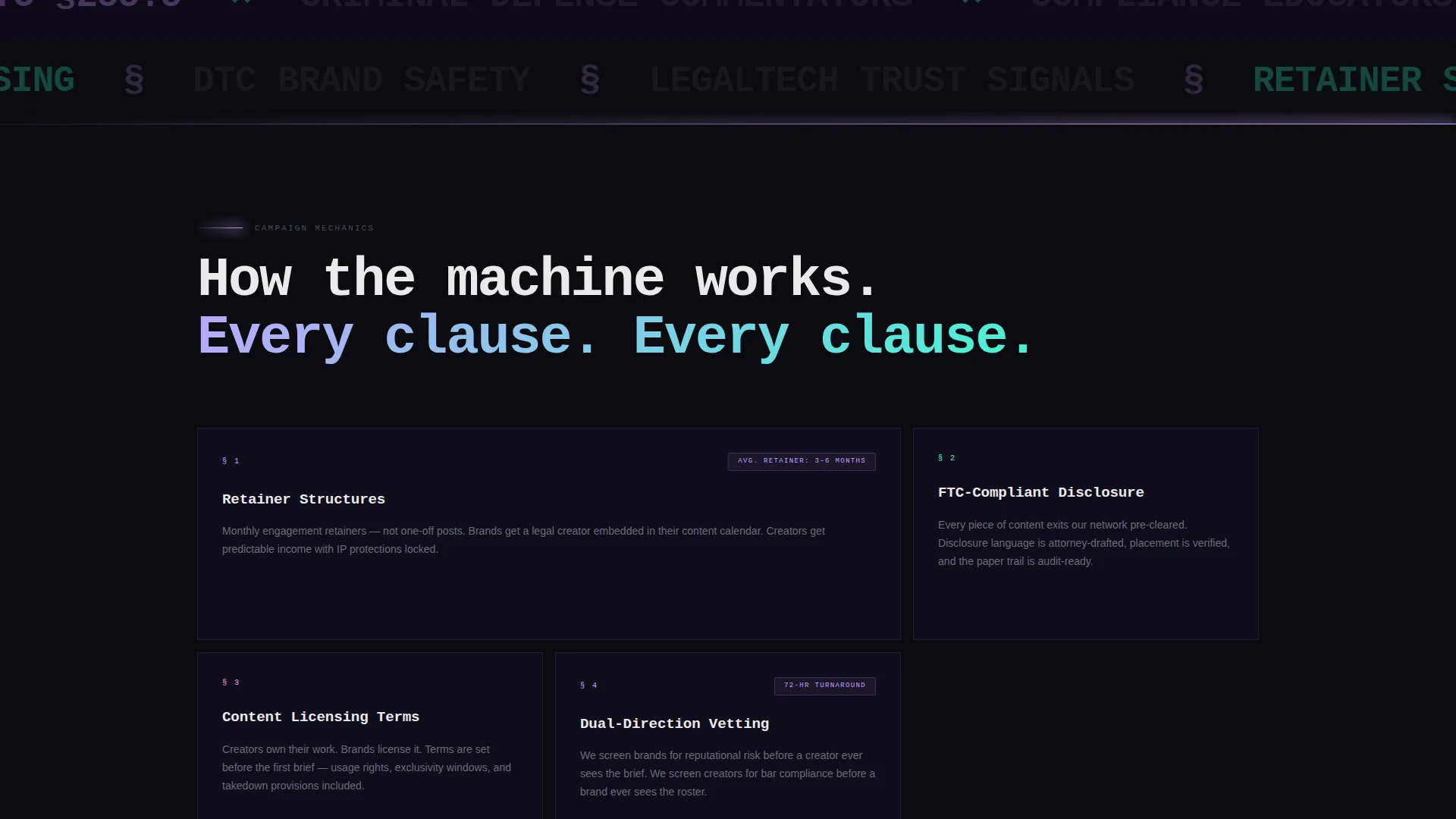 Legal Influencer Agency Landing Page Template