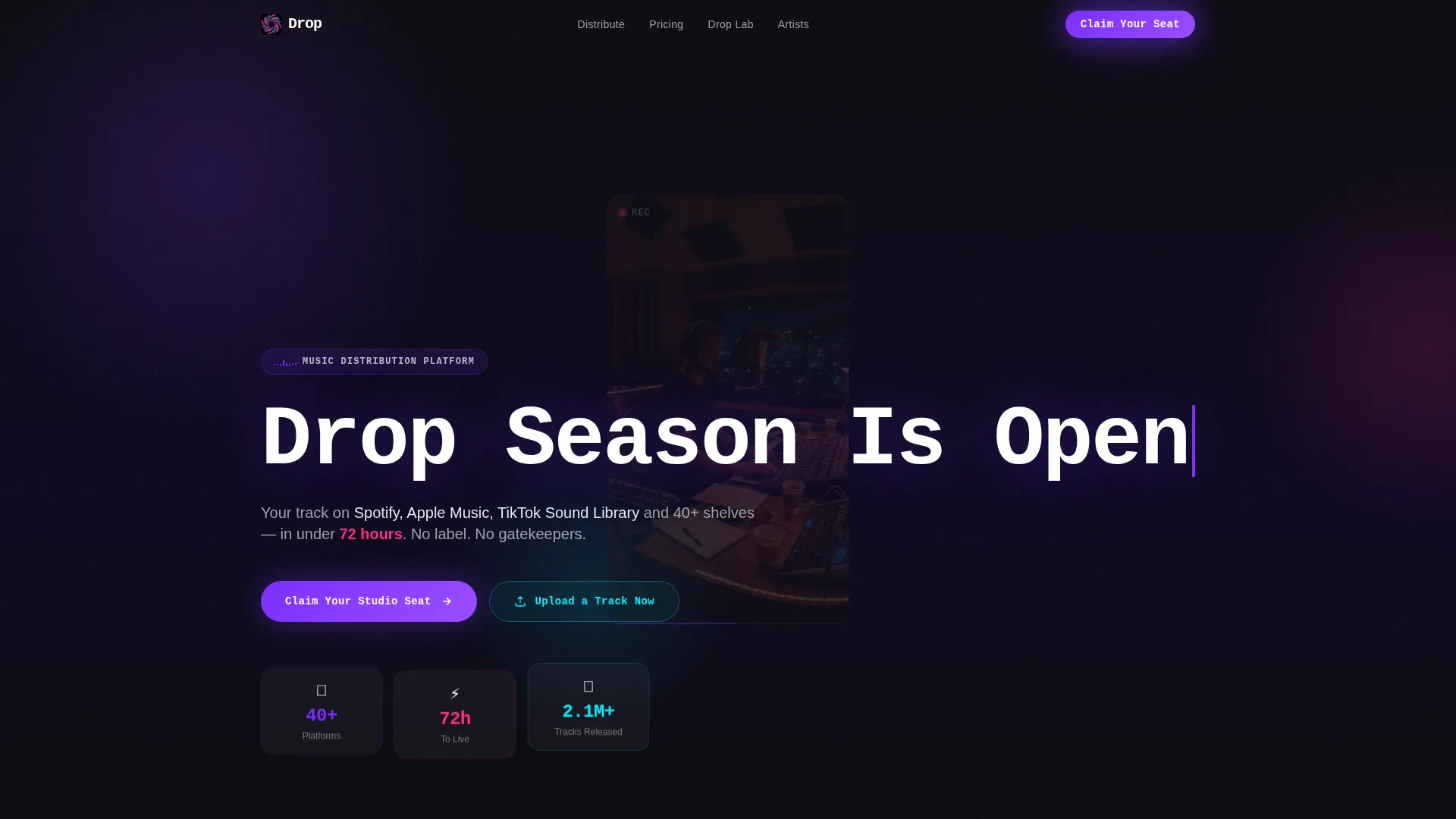 Electric Music Distribution Landing Page Template