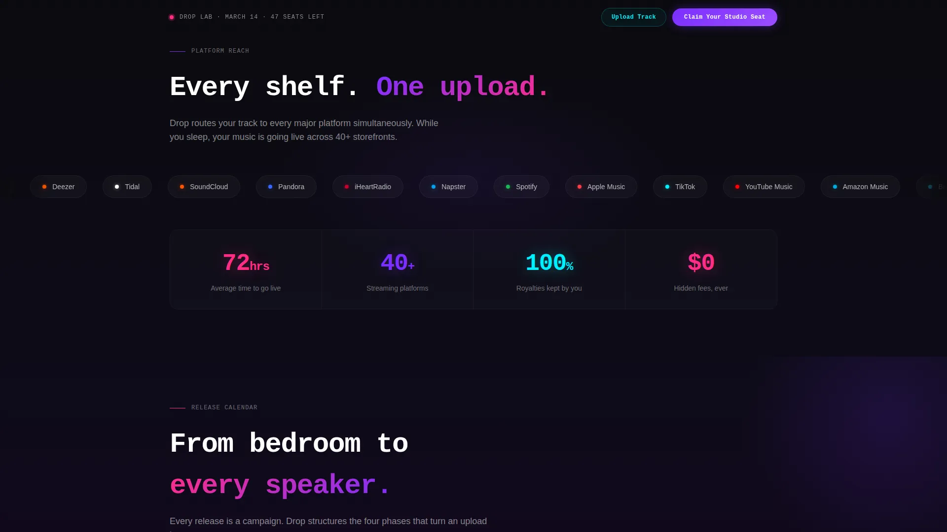 Electric Music Distribution Landing Page Template