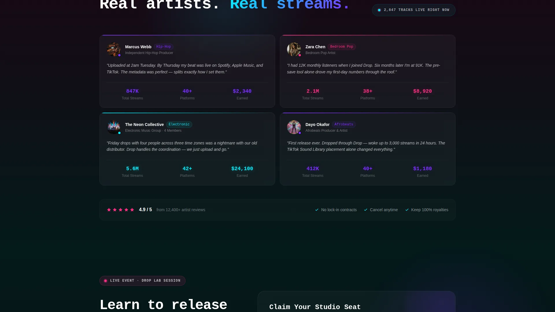 Electric Music Distribution Landing Page Template