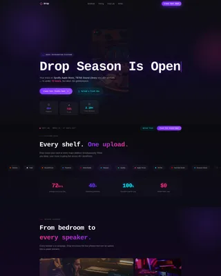 Electric Music Distribution Landing Page Template