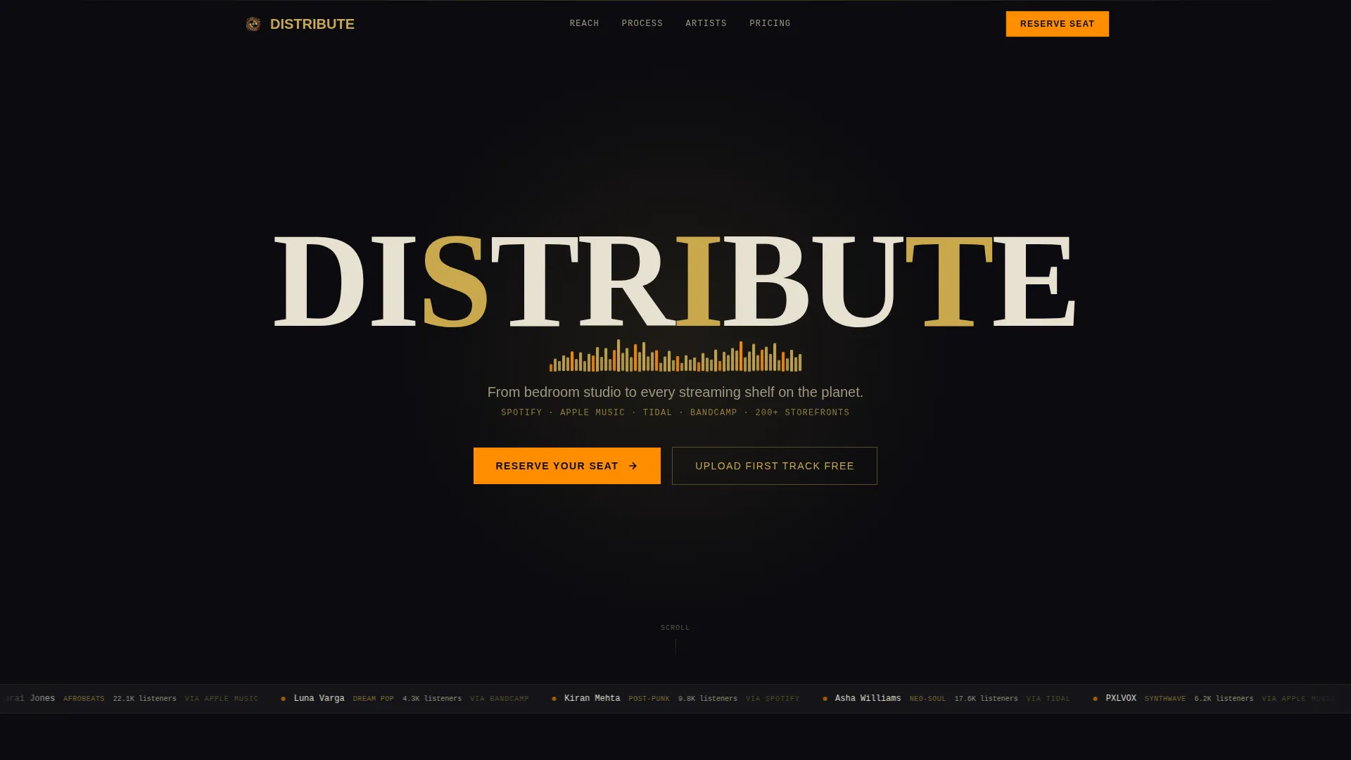 Music Distribution Service Landing Page Template