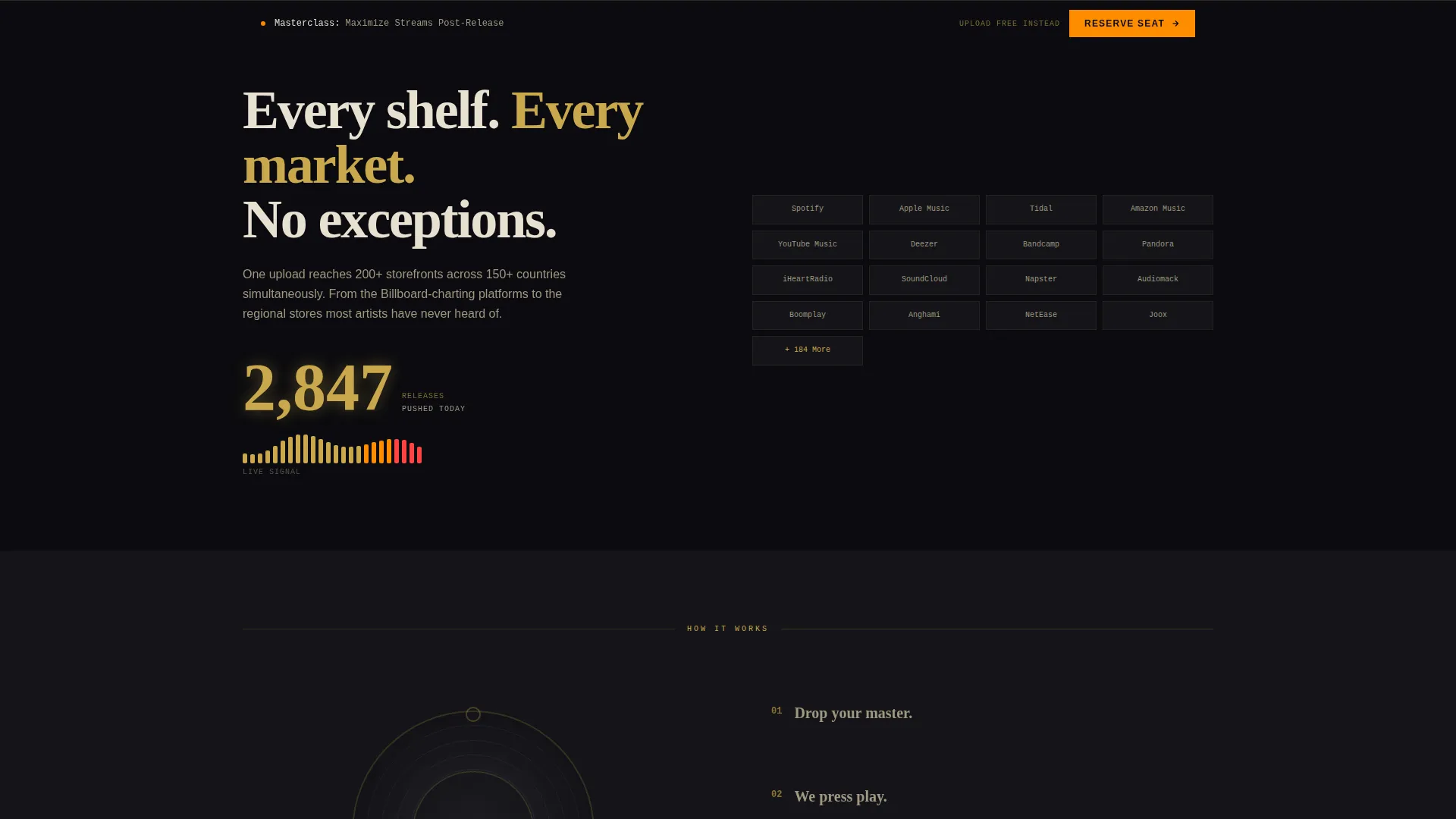 Music Distribution Service Landing Page Template