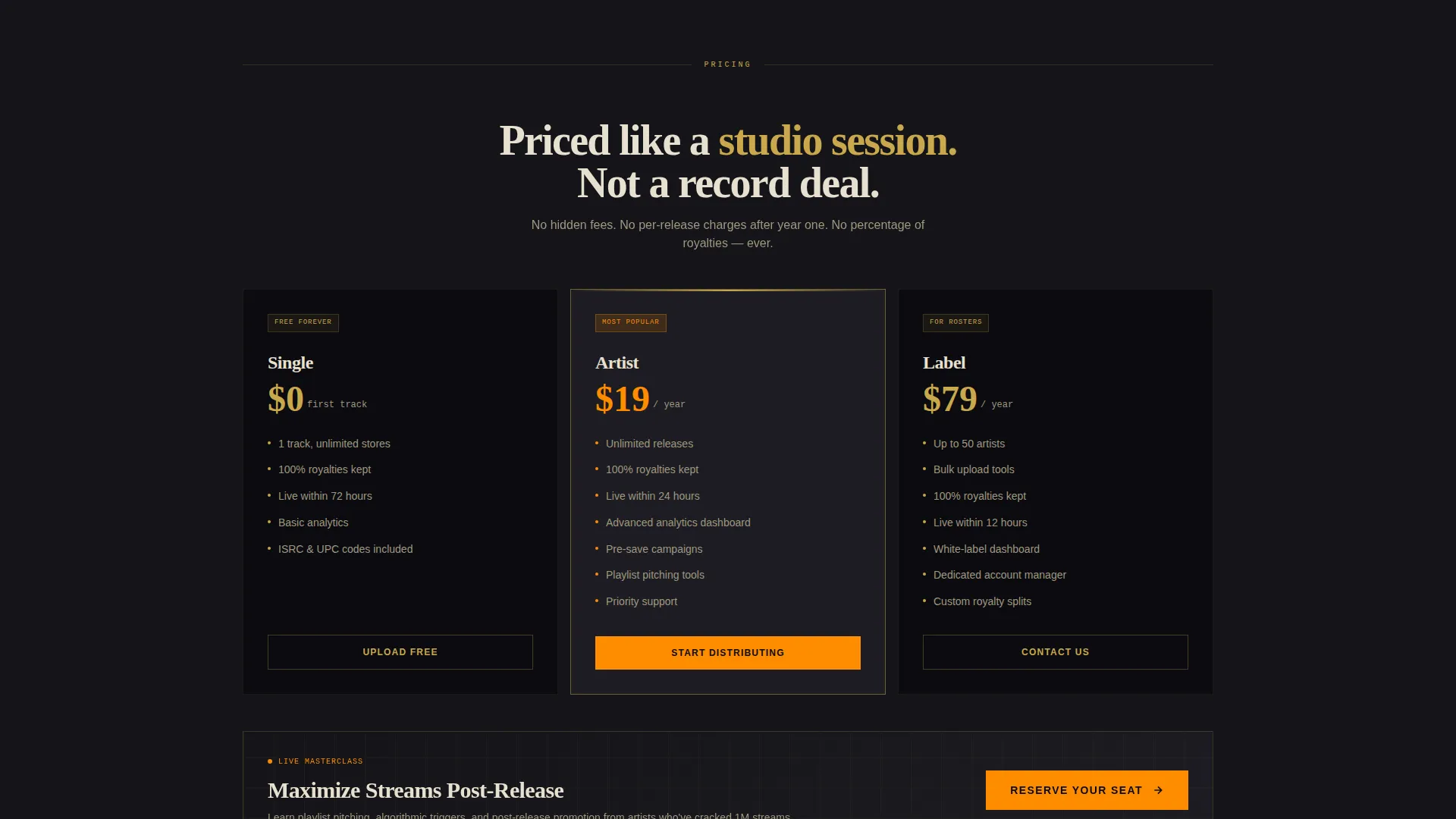 Music Distribution Service Landing Page Template