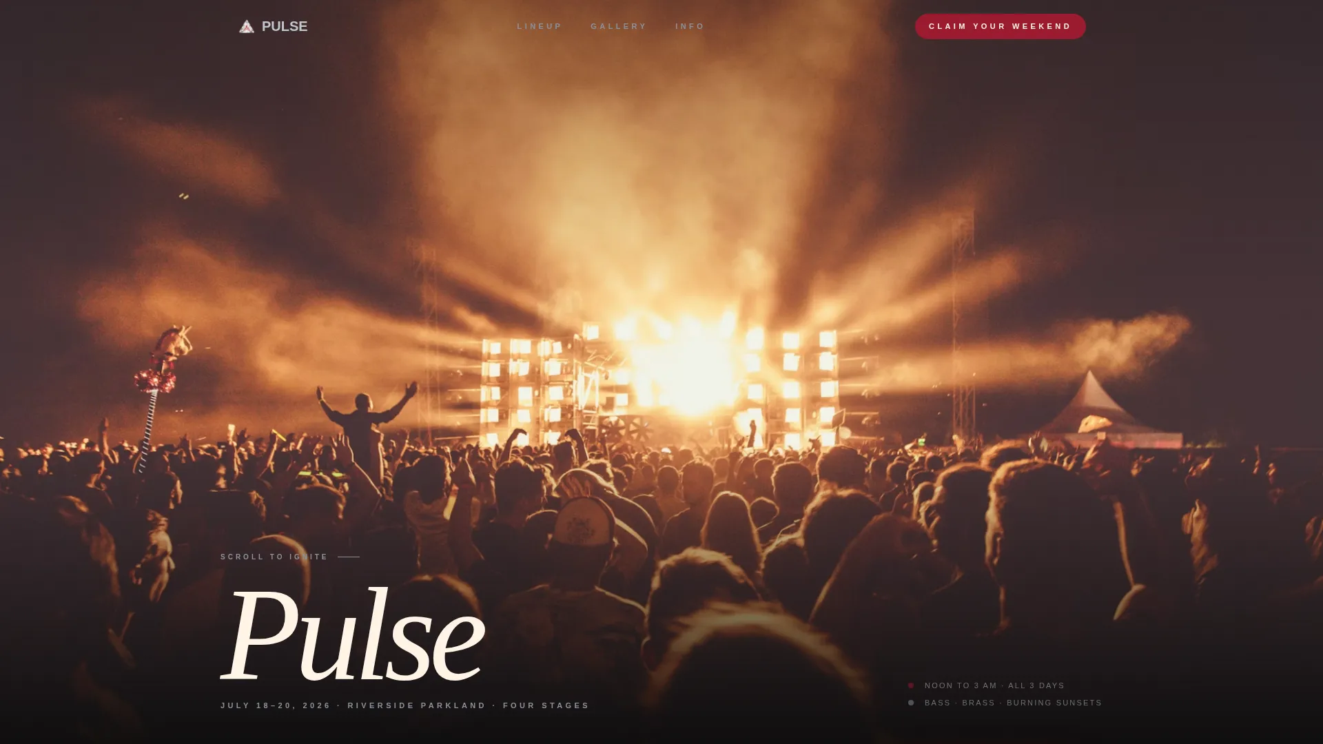 Electric Music Festival Landing Page Template