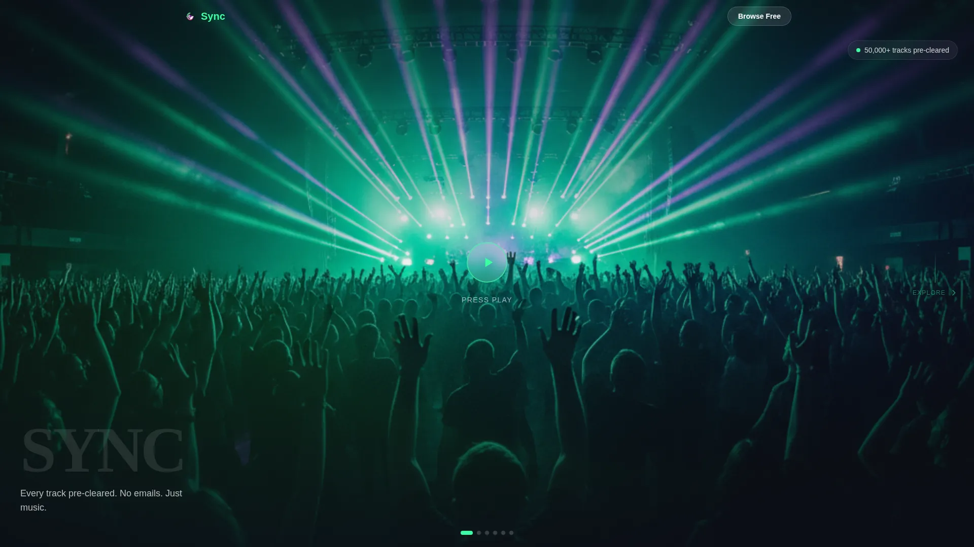 Music Licensing Landing Page Template | Horizontal Scroll