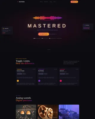Music Mastering Studio Landing Page Template