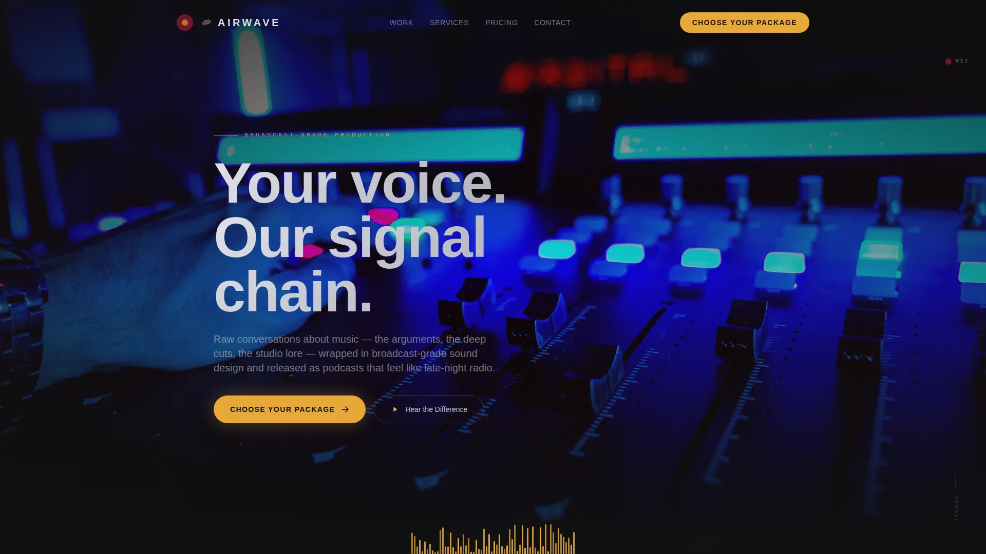 Music Podcast Production Landing Page Template