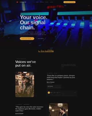 Music Podcast Production Landing Page Template