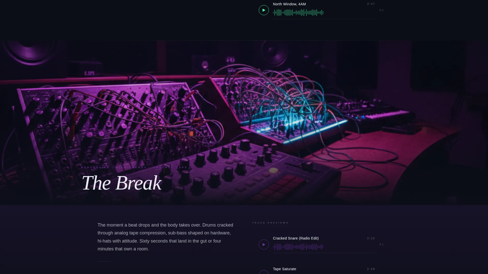 Cinematic Music Producer Landing Page Template