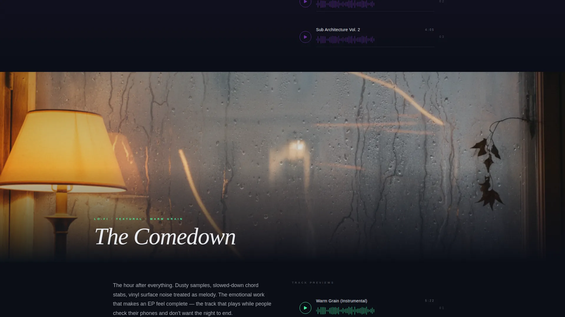 Cinematic Music Producer Landing Page Template