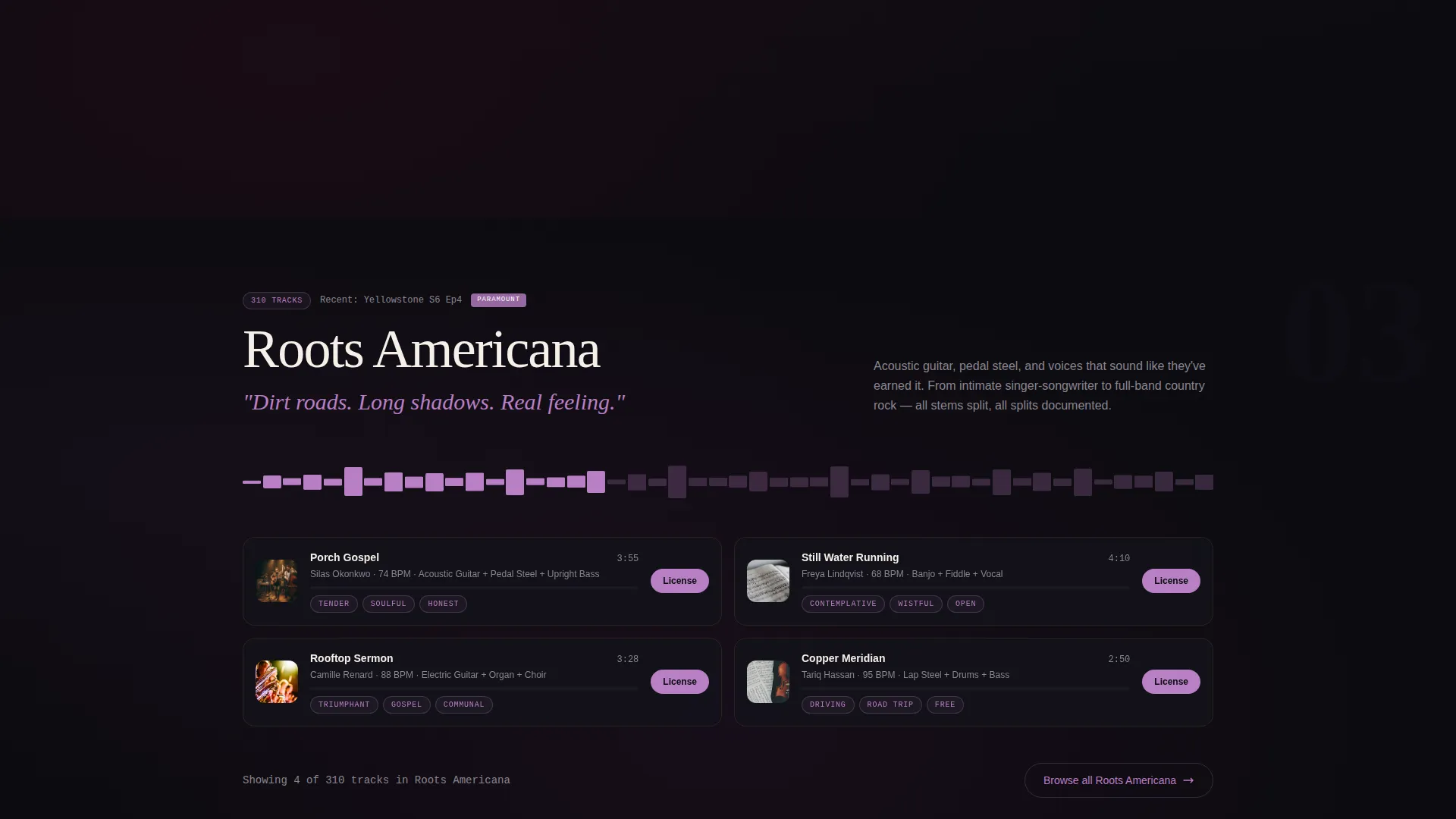 Music Publishing Catalog Landing Page Template