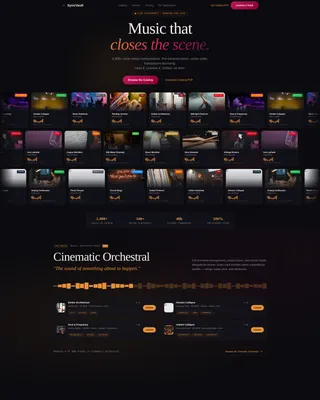 Music Publishing Catalog Landing Page Template