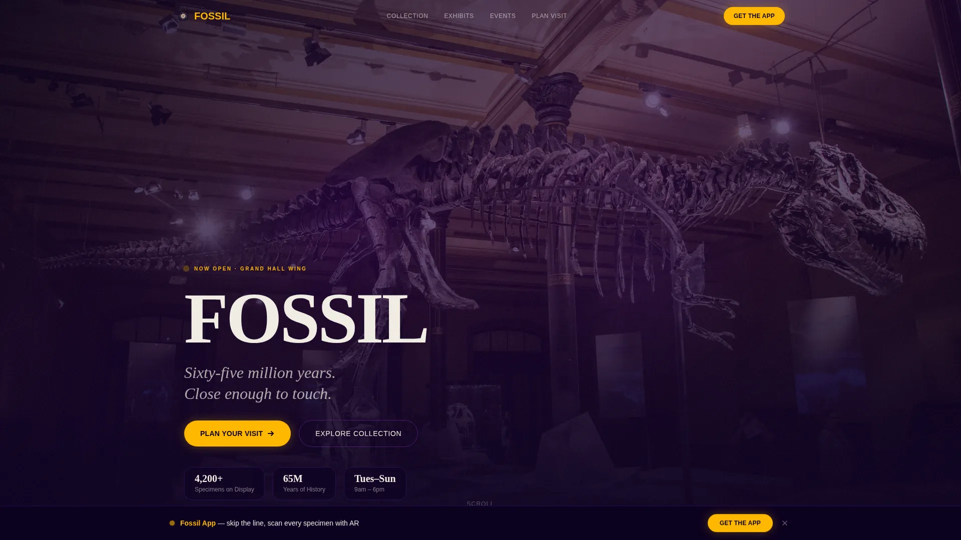 Natural History Museum Landing Page Template
