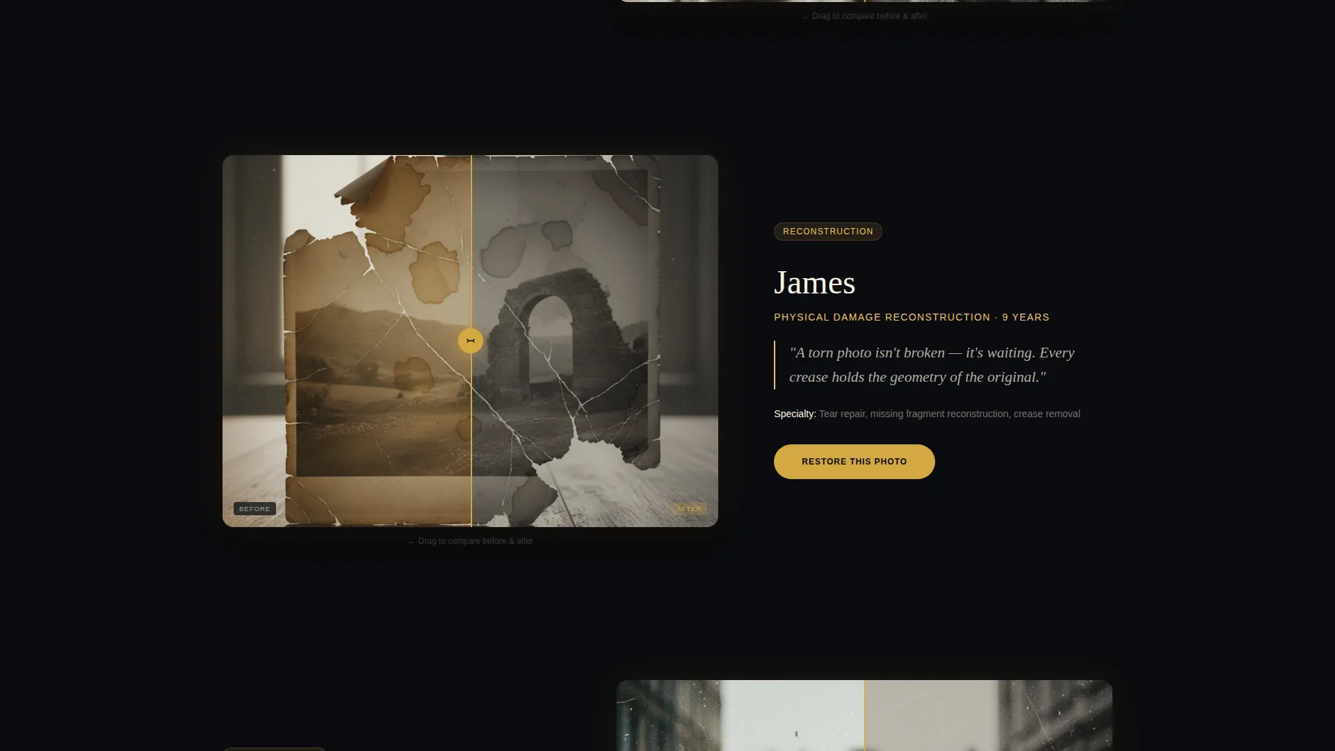 Photo Restoration Service Landing Page Template