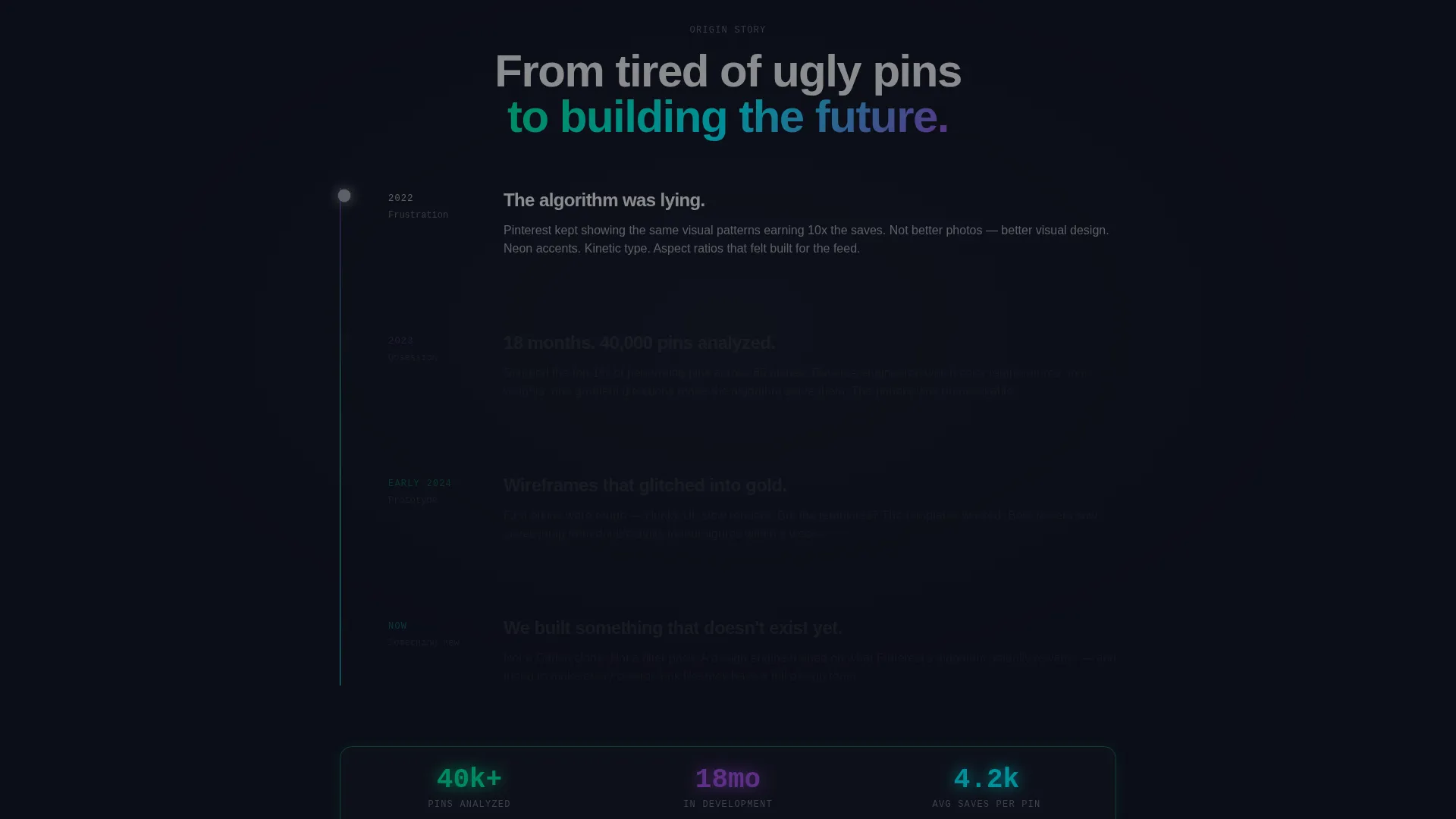 Neon Pinterest Landing Page Template for Creators