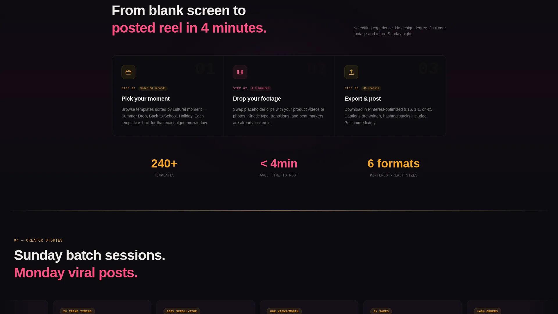 Scroll-Triggered Pinterest Landing Page Template