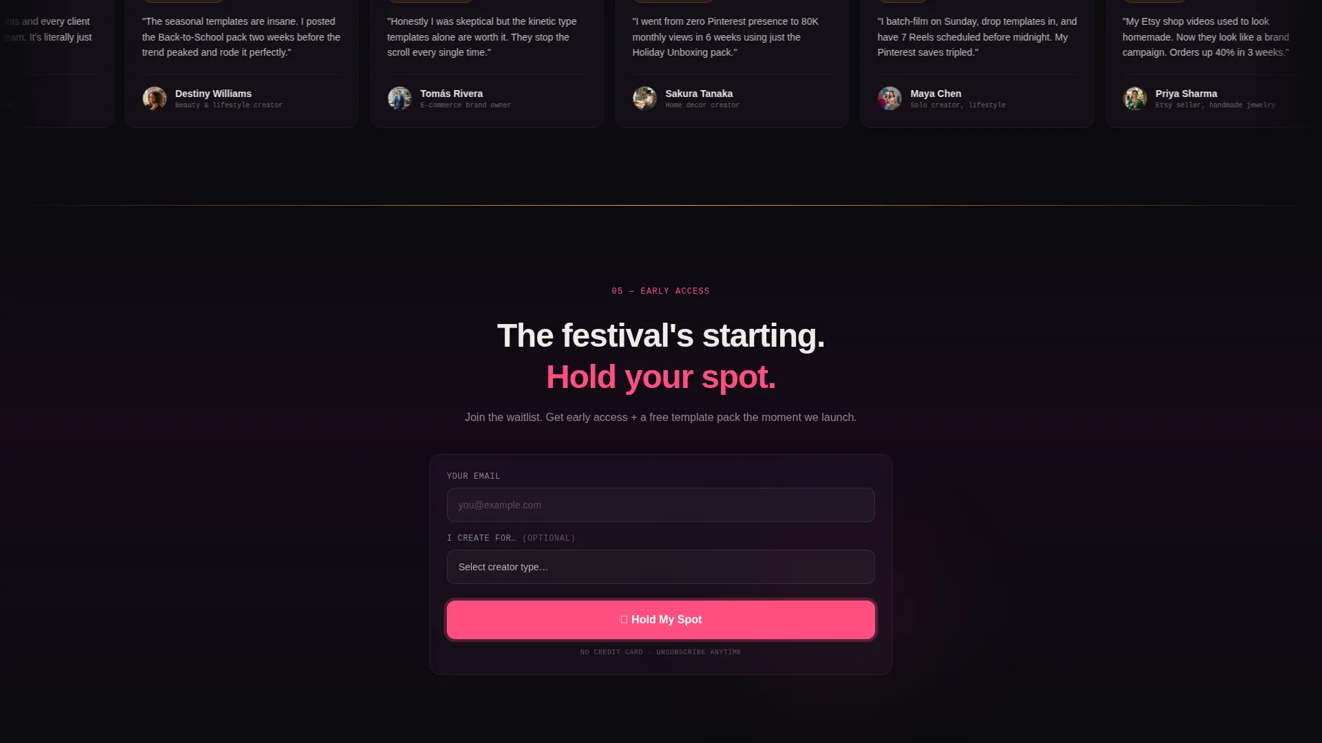 Scroll-Triggered Pinterest Landing Page Template