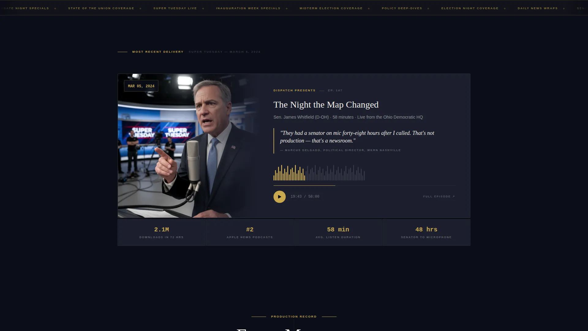 Political Podcast Production Landing Page Template