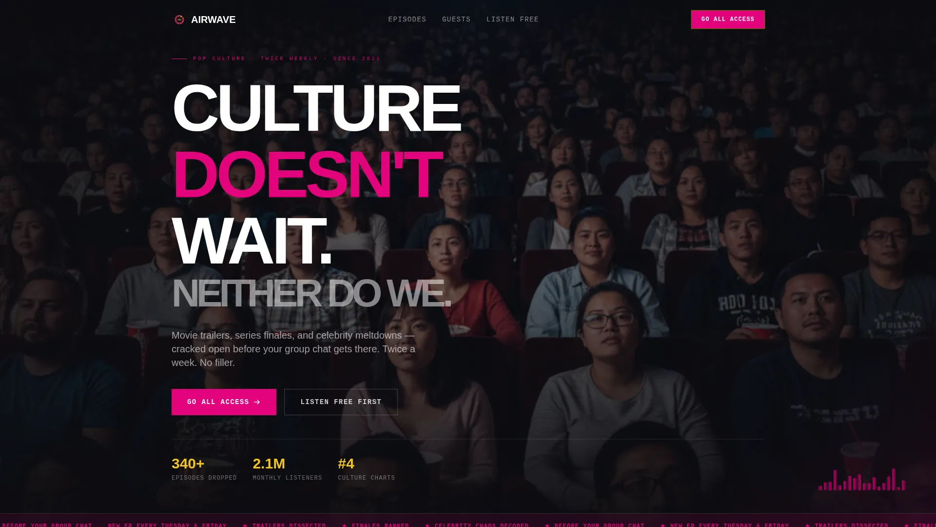 Pop Culture Podcast Landing Page Template