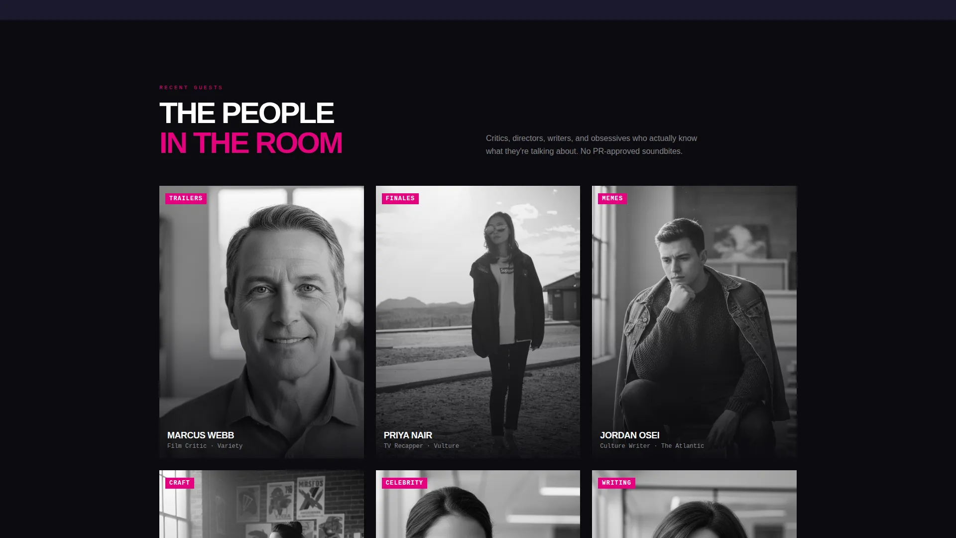Pop Culture Podcast Landing Page Template