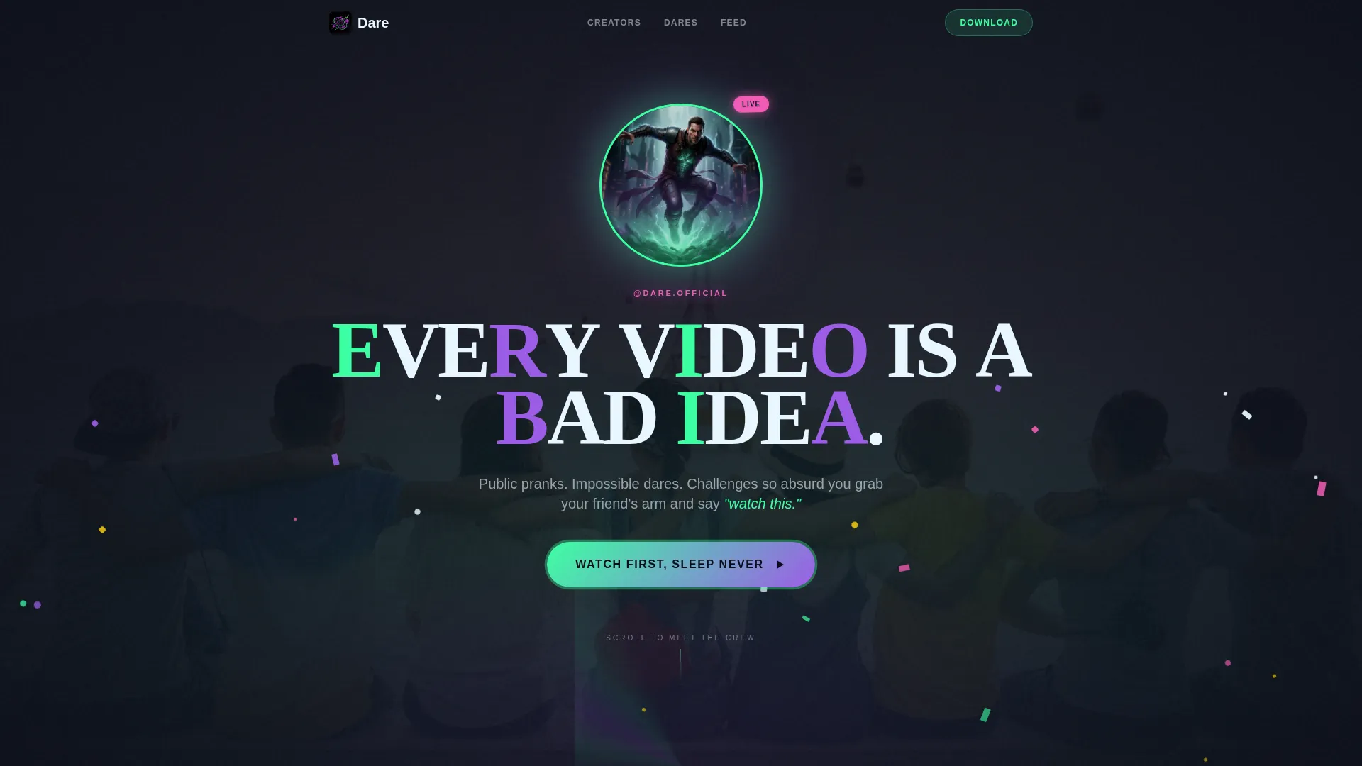 Prank & Challenge Channel Landing Page Template