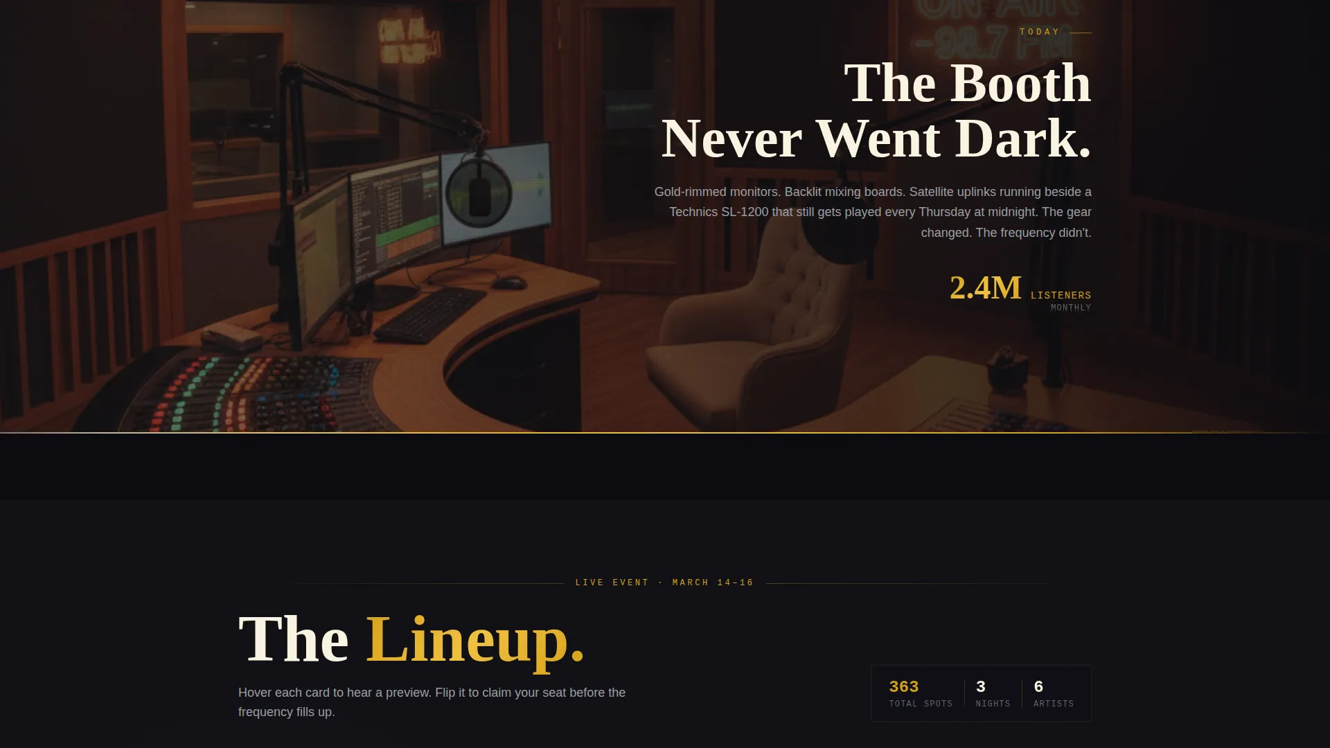 Radio Station Event Landing Page Template