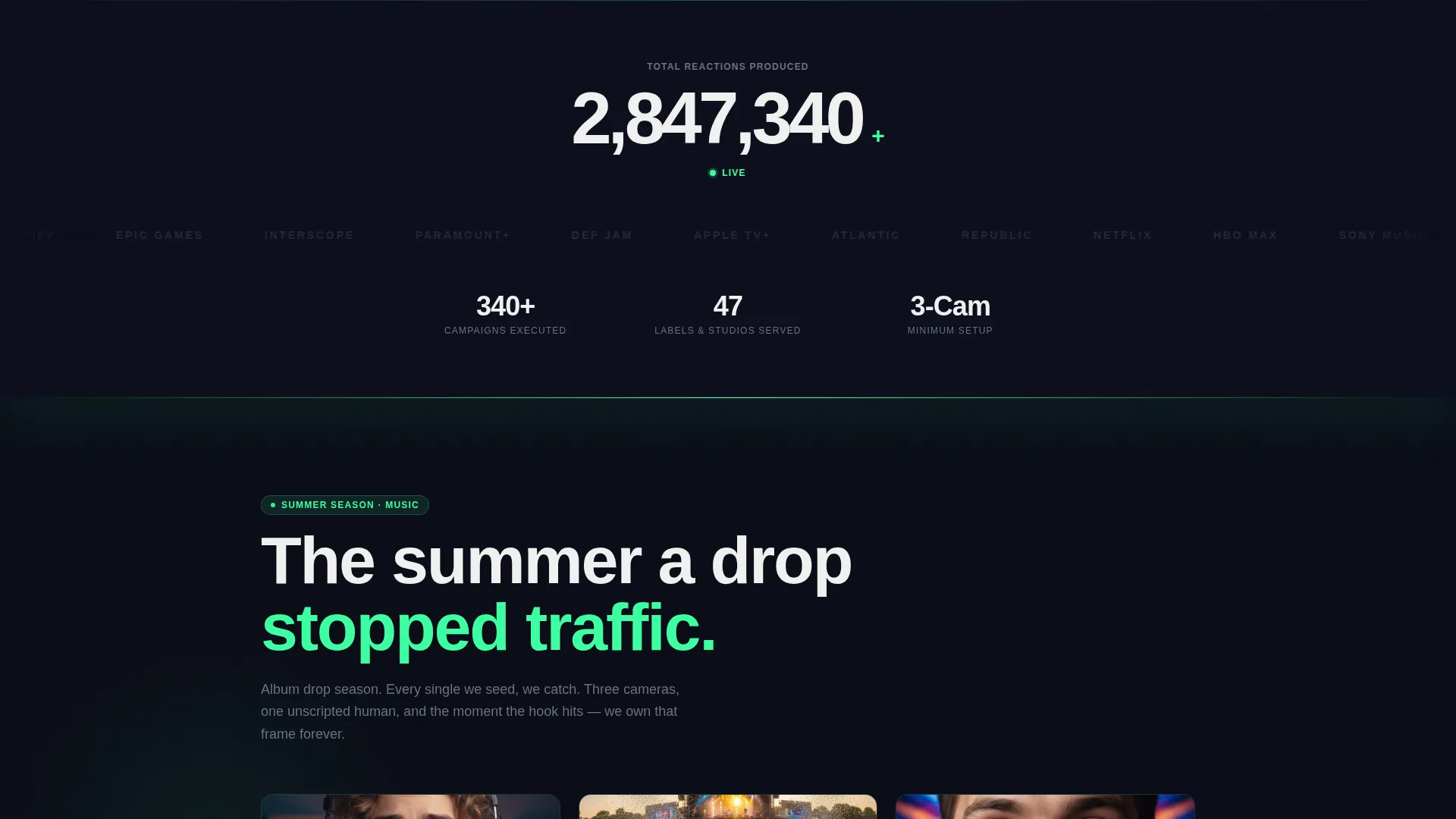 Electric Reaction Landing Page Template