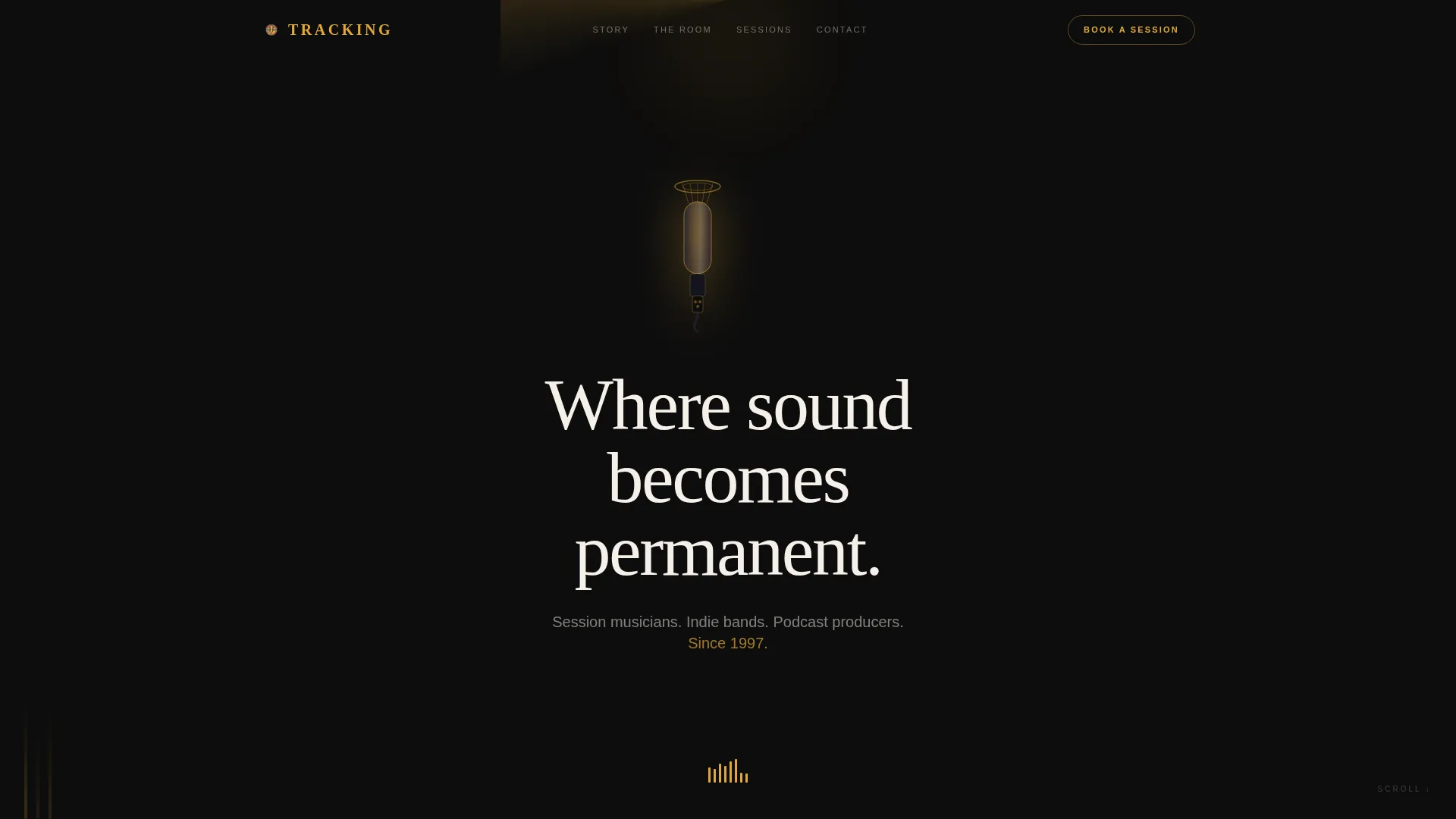 Cinematic Recording Studio Landing Page Template