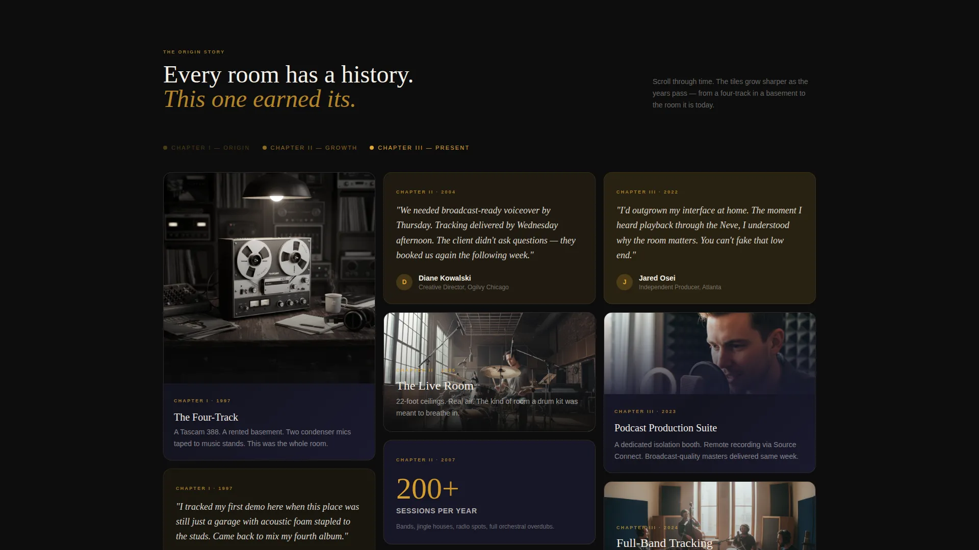 Cinematic Recording Studio Landing Page Template