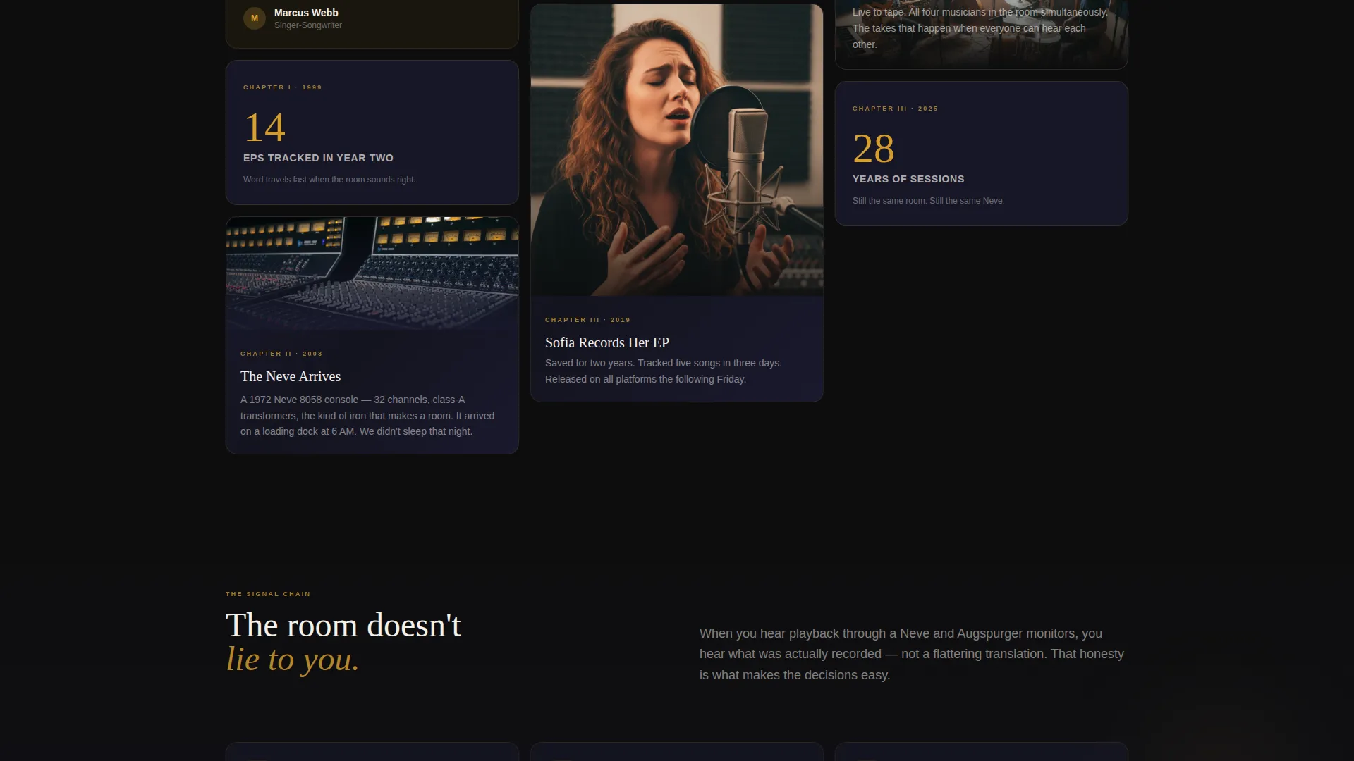 Cinematic Recording Studio Landing Page Template