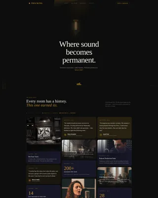 Cinematic Recording Studio Landing Page Template