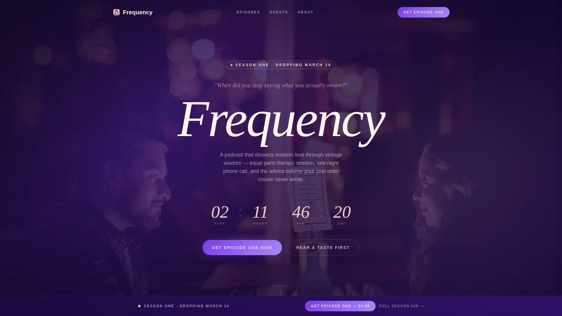 Podcast Landing Page Template for Relationship Shows