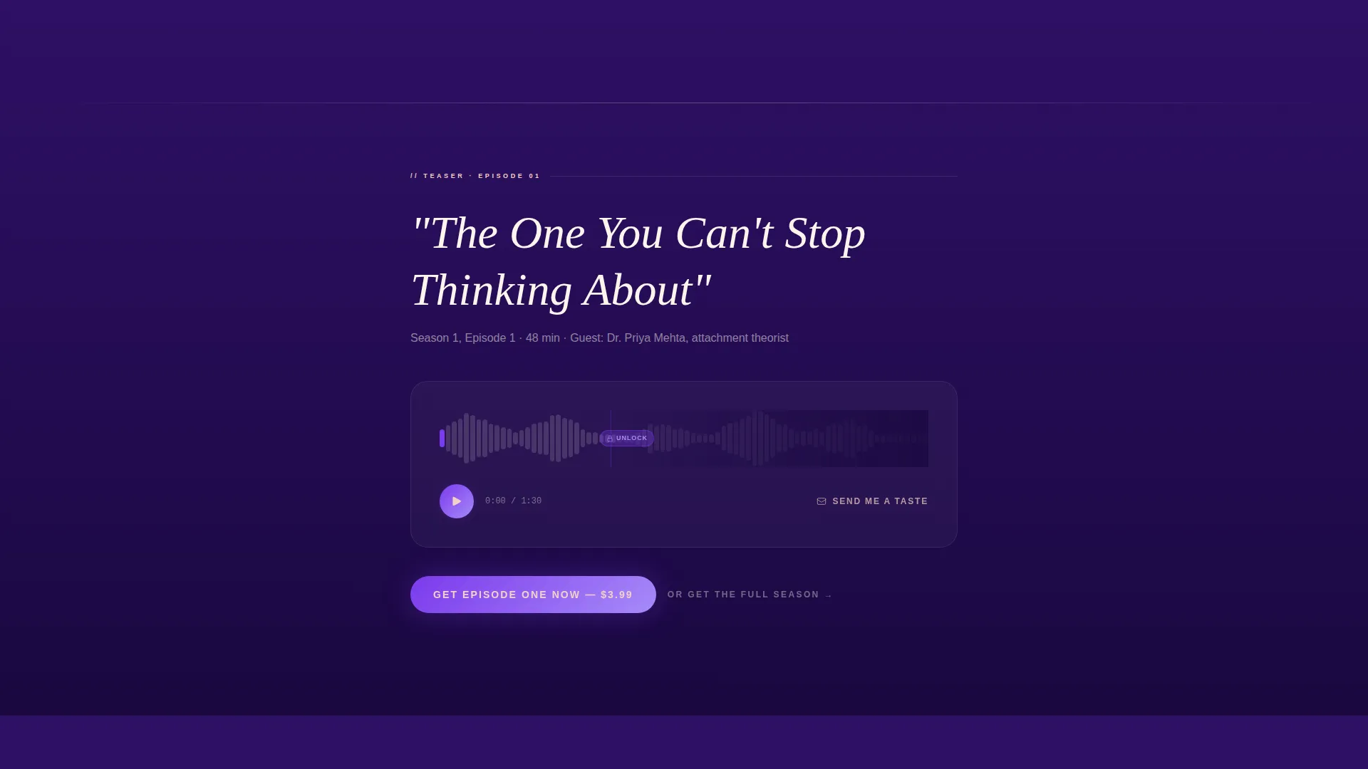 Podcast Landing Page Template for Relationship Shows