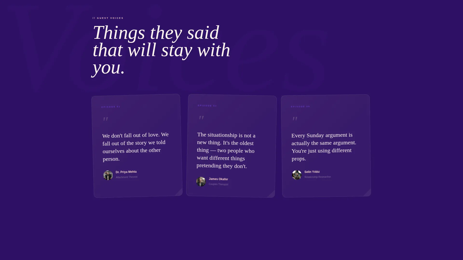 Podcast Landing Page Template for Relationship Shows
